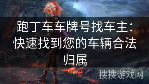 跑丁车车牌号找车主：快速找到您的车辆合法归属