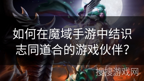 如何在魔域手游中结识志同道合的游戏伙伴？