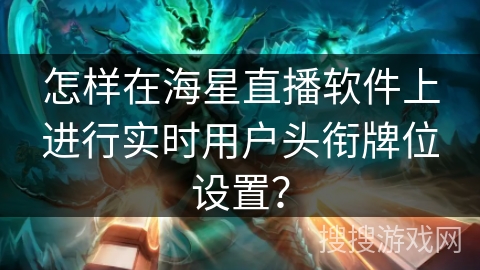 怎样在海星直播软件上进行实时用户头衔牌位设置？