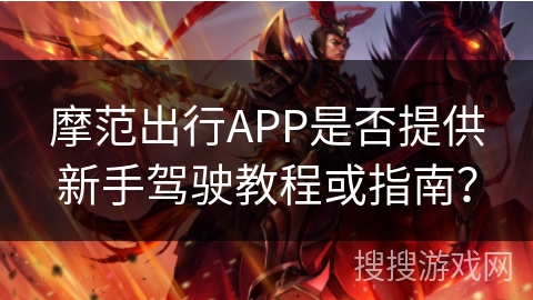 摩范出行APP是否提供新手驾驶教程或指南？