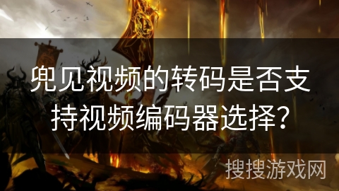 兜见视频的转码是否支持视频编码器选择？