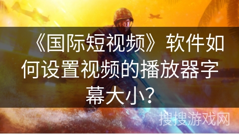 《国际短视频》软件如何设置视频的播放器字幕大小？