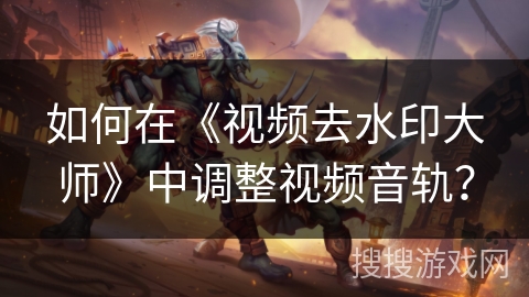 如何在《视频去水印大师》中调整视频音轨? 如何在《视频去水印大师》中调整视频音轨?