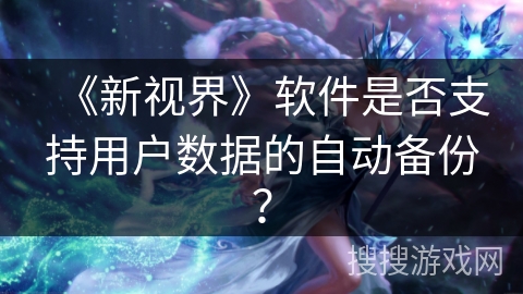 《新视界》软件是否支持用户数据的自动备份？