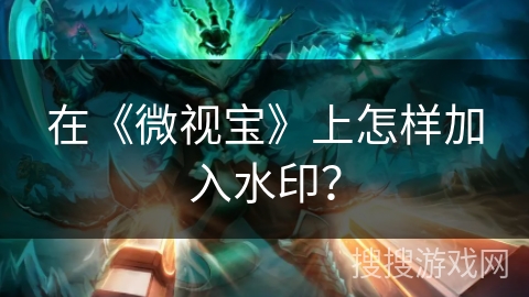 在《微视宝》上怎样加入水印? 在《微视宝》上怎样加入水印?