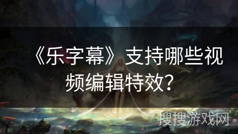 《乐字幕》支持哪些视频编辑特效？