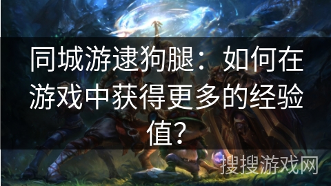 同城游逮狗腿：如何在游戏中获得更多的经验值？