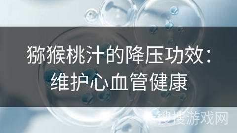 猕猴桃汁的降压功效：维护心血管健康