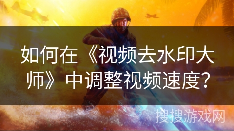 如何在《视频去水印大师》中调整视频速度？