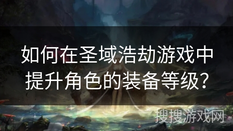 如何在圣域浩劫游戏中提升角色的装备等级？