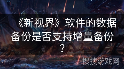 《新视界》软件的数据备份是否支持增量备份？