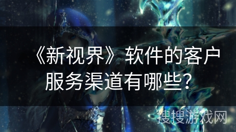 《新视界》软件的客户服务渠道有哪些? 《新视界》软件的客户服务渠道有哪些?