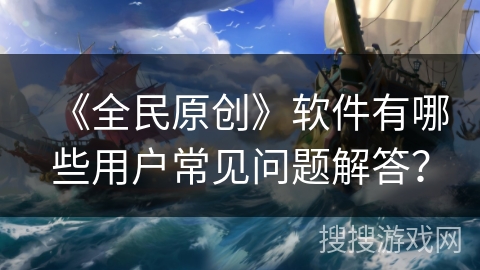 《全民原创》软件有哪些用户常见问题解答？