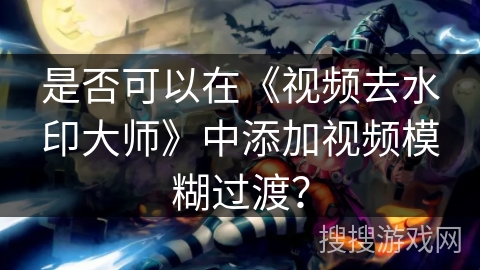 是否可以在《视频去水印大师》中添加视频模糊过渡？
