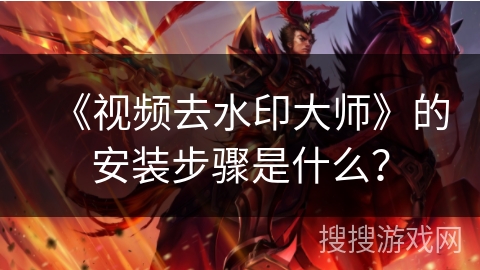 《视频去水印大师》的安装步骤是什么？