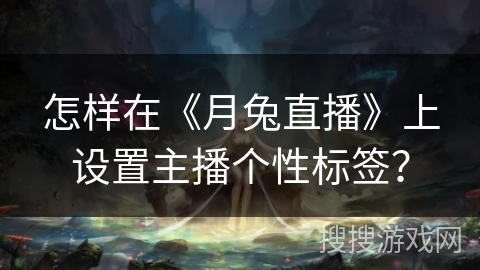 怎样在《月兔直播》上设置主播个性标签? 怎样在《月兔直播》上设置主播个性标签?