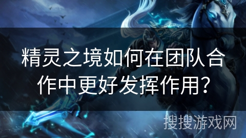 精灵之境如何在团队合作中更好发挥作用？