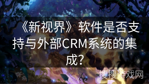 《新视界》软件是否支持与外部CRM系统的集成？