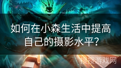 如何在小森生活中提高自己的摄影水平？