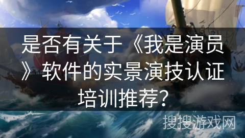 是否有关于《我是演员》软件的实景演技认证培训推荐？