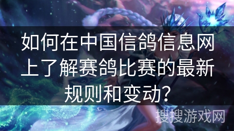 如何在中国信鸽信息网上了解赛鸽比赛的最新规则和变动？