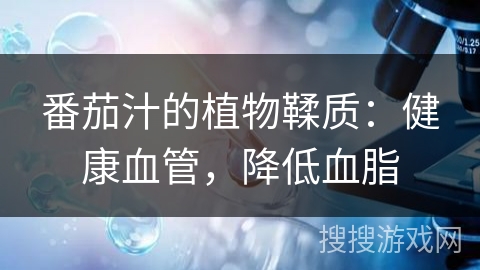 番茄汁的植物鞣质：健康血管，降低血脂