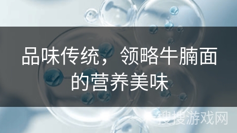 品味传统，领略牛腩面的营养美味
