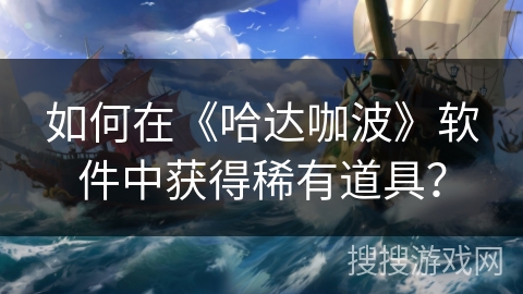 如何在《哈达咖波》软件中获得稀有道具？