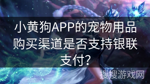 小黄狗APP的宠物用品购买渠道是否支持银联支付？