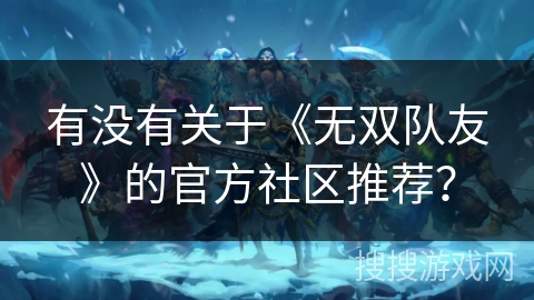 有没有关于《无双队友》的官方社区推荐？