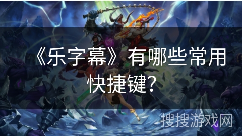 《乐字幕》有哪些常用快捷键？