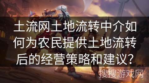 土流网土地流转中介如何为农民提供土地流转后的经营策略和建议？