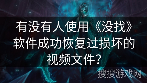 有没有人使用《没找》软件成功恢复过损坏的视频文件？