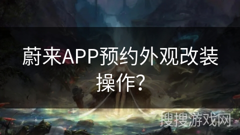 蔚来APP预约外观改装操作？