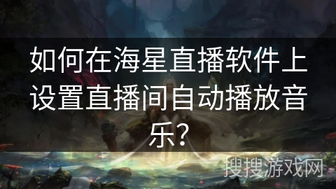 如何在海星直播软件上设置直播间自动播放音乐？