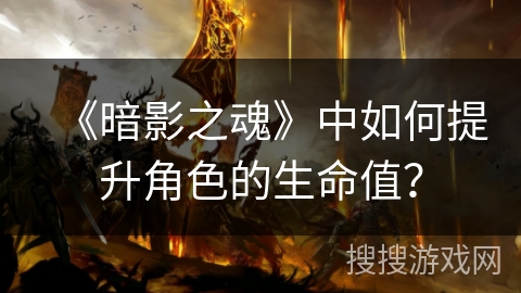 《暗影之魂》中如何提升角色的生命值? 《暗影之魂》中如何提升角色的生命值?