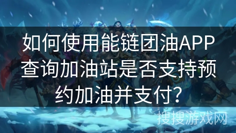 如何使用能链团油APP查询加油站是否支持预约加油并支付？