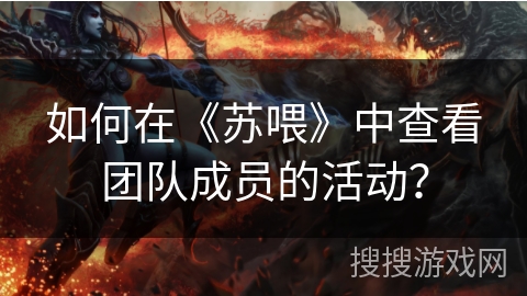 如何在《苏喂》中查看团队成员的活动？