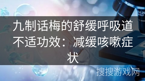 九制话梅的舒缓呼吸道不适功效:减缓咳嗽症状 九制话梅的舒缓呼吸道不适功效:减缓咳嗽症状