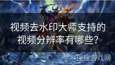 视频去水印大师支持的视频分辨率有哪些？