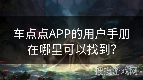 车点点APP的用户手册在哪里可以找到？
