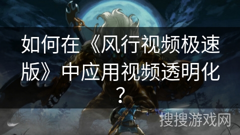 如何在《风行视频极速版》中应用视频透明化？