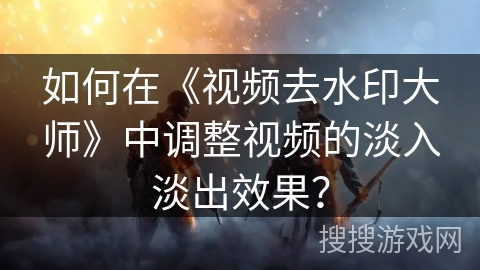 如何在《视频去水印大师》中调整视频的淡入淡出效果？