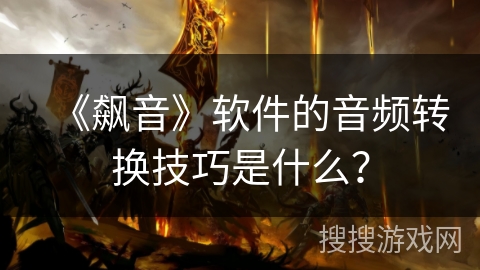 《飙音》软件的音频转换技巧是什么？