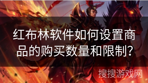 红布林软件如何设置商品的购买数量和限制？
