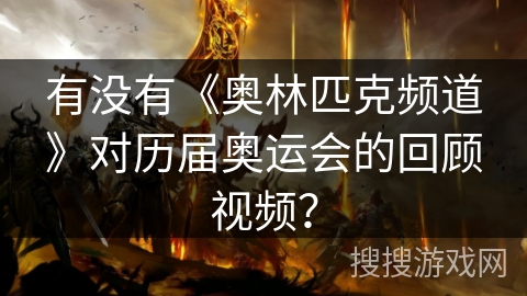 有没有《奥林匹克频道》对历届奥运会的回顾视频？