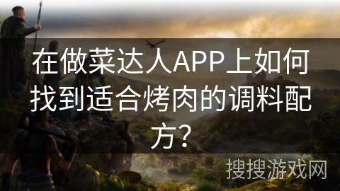 在做菜达人APP上如何找到适合烤肉的调料配方？