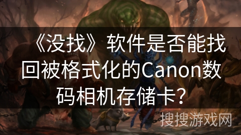 《没找》软件是否能找回被格式化的Canon数码相机存储卡? 《没找》软件是否能找回被格式化的Canon数码相机存储卡?