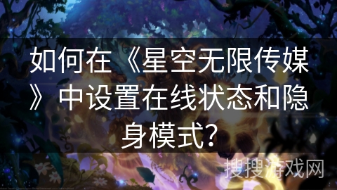 如何在《星空无限传媒》中设置在线状态和隐身模式? 如何在《星空无限传媒》中设置在线状态和隐身模式?