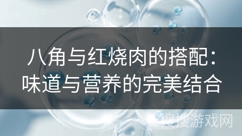 八角与红烧肉的搭配：味道与营养的完美结合